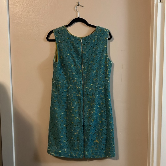 Diane von Furstenberg Carpreena Mini Pebble Lace Sleeveless Teal Green Dress 12 - Picture 7 of 16